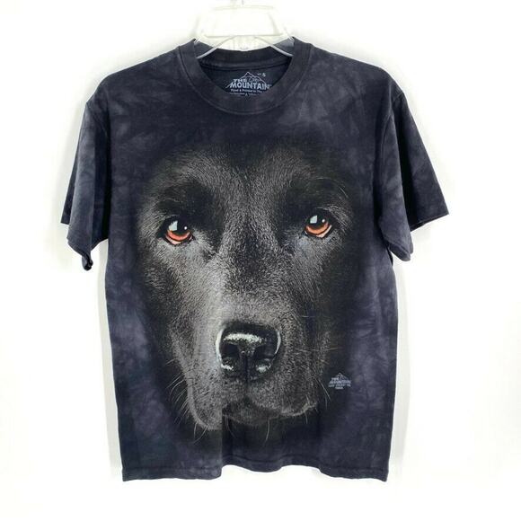 The Mountain Tops - The Mountain T-Shirt Small Tie Dye Graphic Print Wildlife Black Dog S